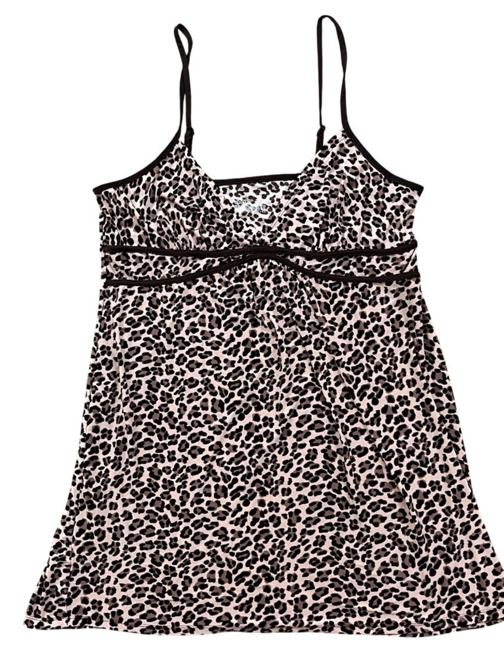 Gilligan & O'Malley Y2K Trashy Chic Leopard Print Slip Dress Chemise XXL Brown